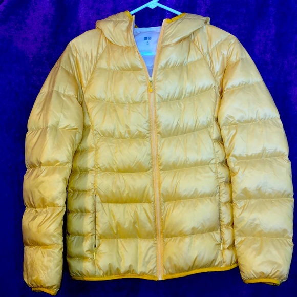 Ladies Uniqlo Yellow Quilted Down Coat 